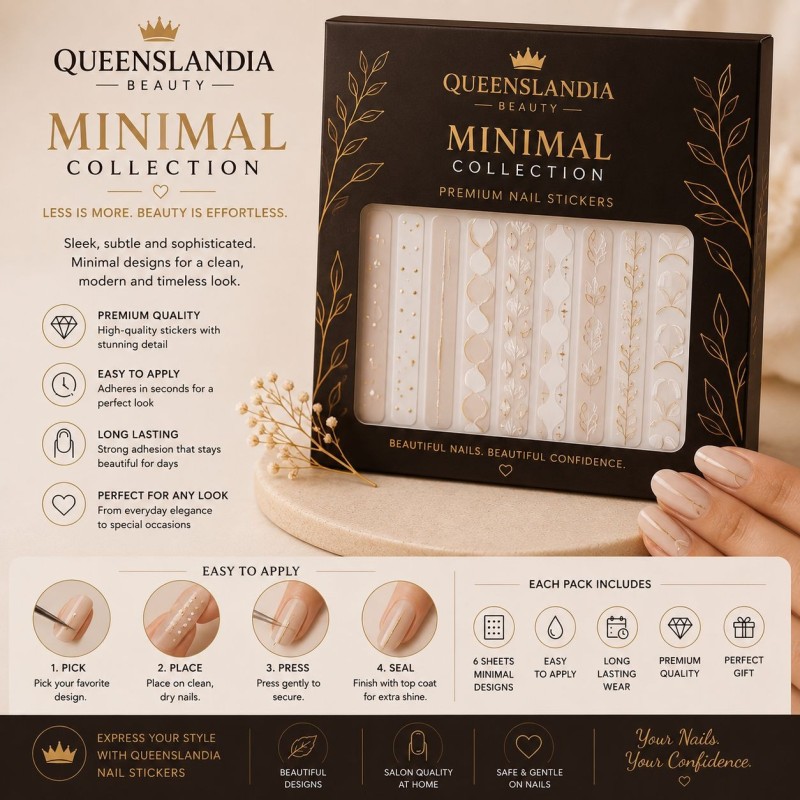 Queenslandia Minimal Collection | Premium Minimal Nail Stickers.