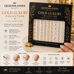 Queenslandia Gold Luxury Collection | Premium Gold Nail Stickers.