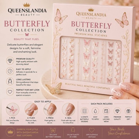 Queenslandia Butterfly Collection | Premium Butterfly Nail Stickers.