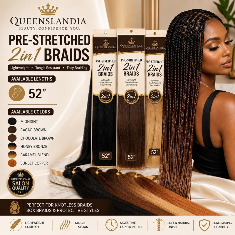 Queenslandia Professional Pre-Stretched Braiding Hair