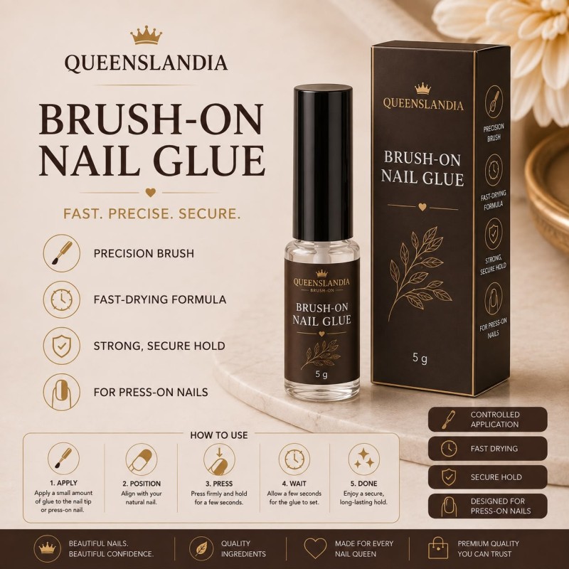 Brush-On Nail Glue for Press-On Nails | Queenslandia