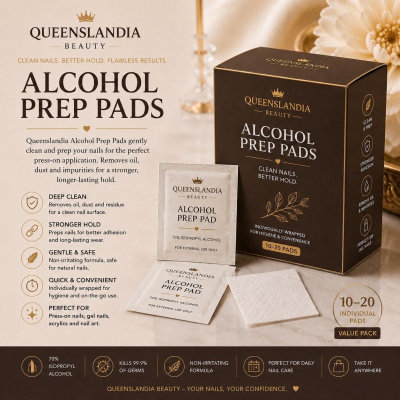 Alcohol Nail Prep Pads | Queenslandia Beauty