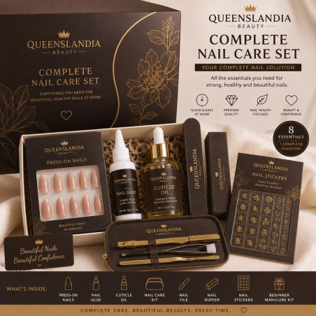 Queenslandia Complete Nail Care Set | Premium Home Manicure Kit.