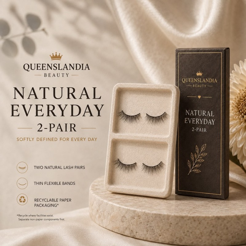 Natural Everyday False Lashes – 2 Pairs | Queenslandia