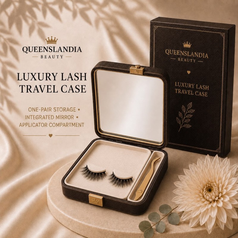 Luxury Lash Travel Case with Mirror | Queenslandia