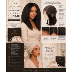 Kinky Straight Human Hair Wig for Hair Loss | Queenslandia
