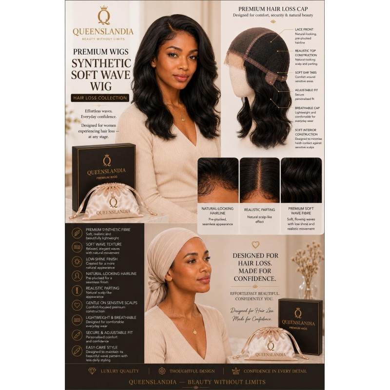 Premium Synthetic Soft Wave Wig for Hair Loss | Queenslandia