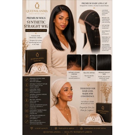 Premium Synthetic Straight Wig for Hair Loss | Queenslandia