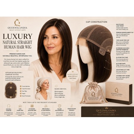 Luxury Natural Straight Human Hair Wig | Queenslandia