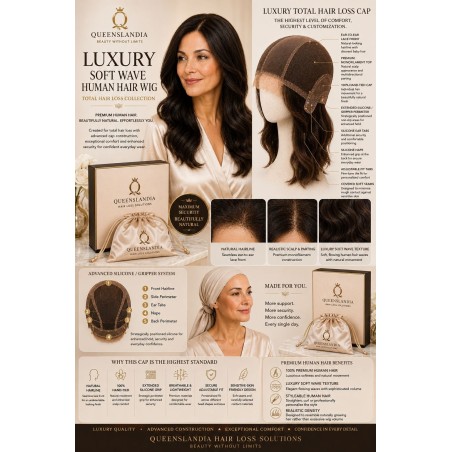 Luxury Soft Wave Human Hair Wig for Hair Loss | Queenslandia
