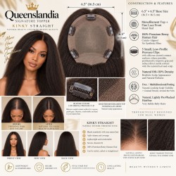 Kinky Straight Human Hair Crown Topper | Queenslandia