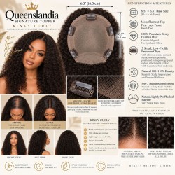 Kinky Curly Human Hair Crown Topper | Queenslandia