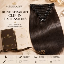 Queenslandia Bone Straight Clip in Extensions| Premium Vietnamese Human Hair