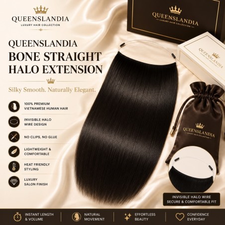 Queenslandia Bone Straight Halo Extension | Premium Vietnamese Human Hair