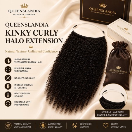 Queenslandia Kinky Curly Halo Extension | Premium Vietnamese Human Hair