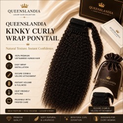 Queenslandia Kinky Curly Wrap Ponytail | Premium Vietnamese Human Hair Ponytail Extension