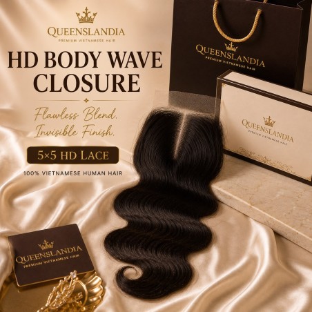 Queenslandia HD Body Wave Closure | 5×5 HD Lace Vietnamese Human Hair