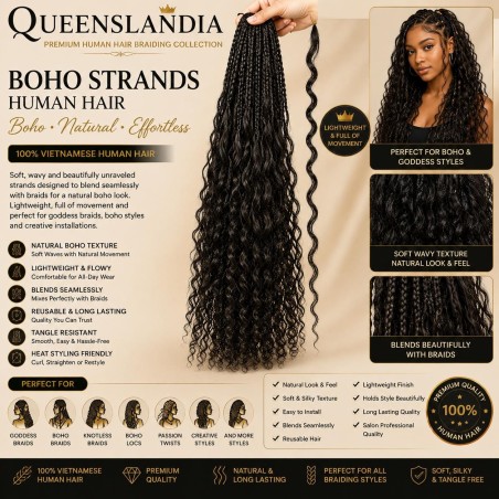Boho Strands for Braids & Locs | Premium Bohemian Hair Extensions | Queenslandia