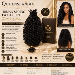 Twist Curls 50g | Premium Human Hair for Passion & Spring Twists | Queenslandia