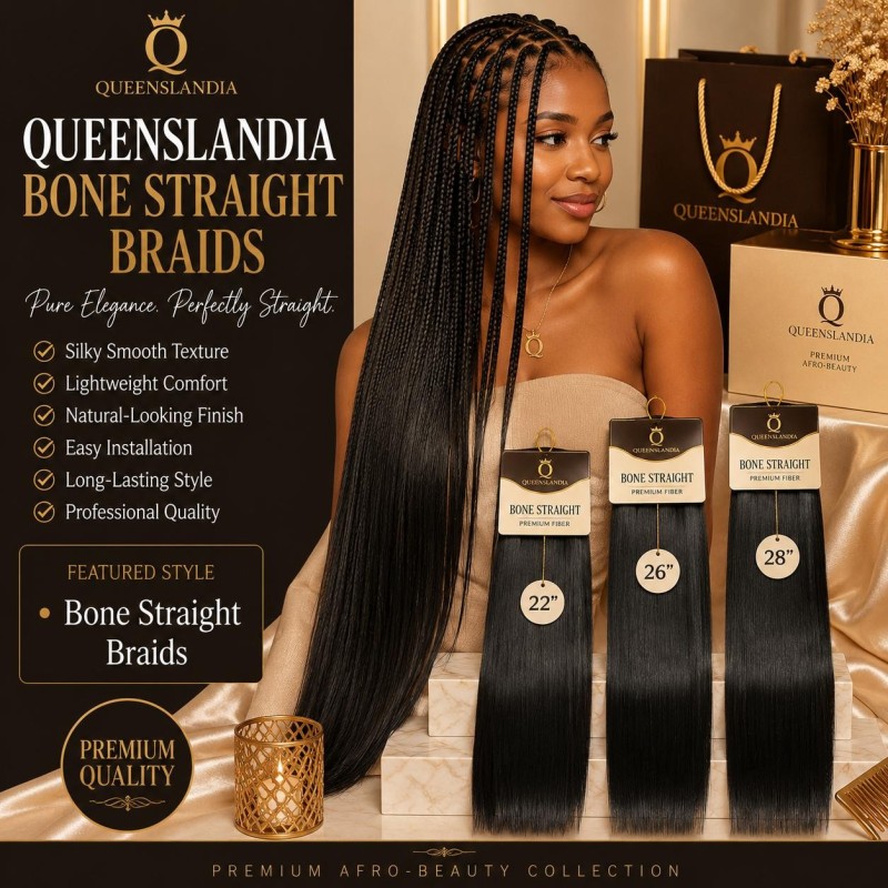 Queenslandia Synthetic Bone Straight Braids | Premium Straight Braiding Hair.