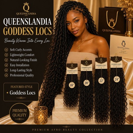 Queenslandia Synthetic Goddess Locs | Premium Faux Locs & Protective Styles.