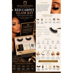 Queenslandia Red Carpet Glam Kit | Premium Luxury Reusable Lash Kit.